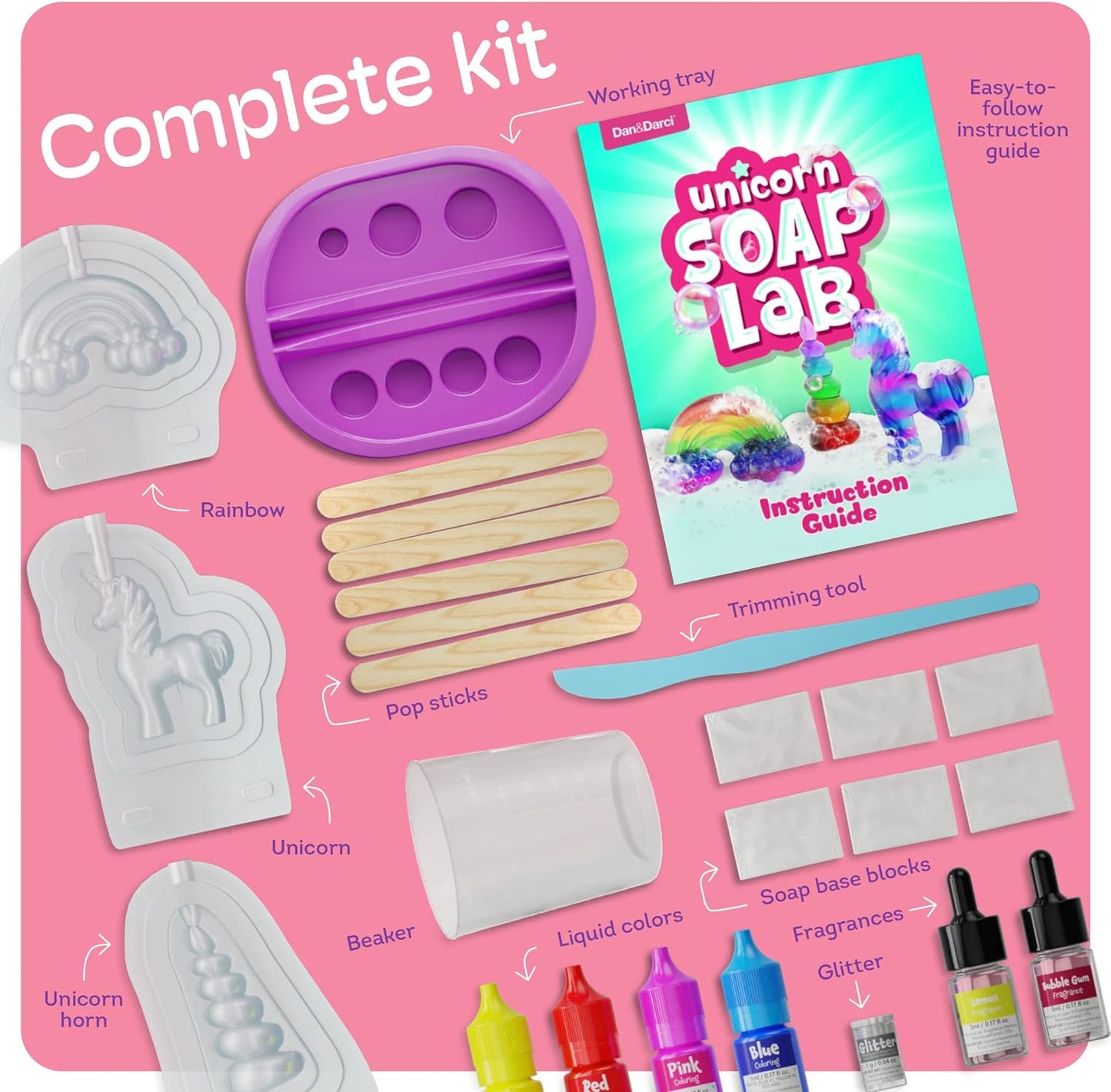 Unicorn Soap Making Kit - Girls Crafts DIY Project by Surreal Brands