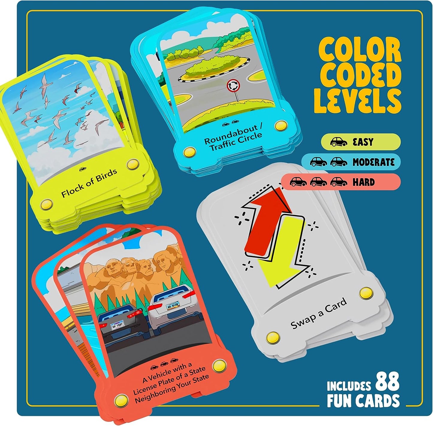 Road Rally Travel Scavenger Hunt Card Game for Kids by Surreal Brands