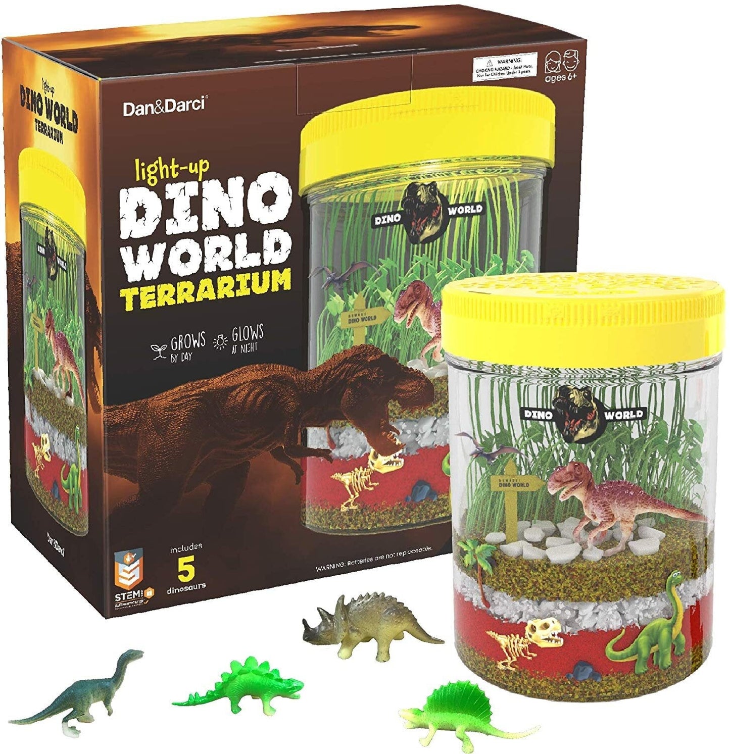 LIGHT-UP DINO WORLD TERRARIUM KIT FOR KIDS by Surreal Brands