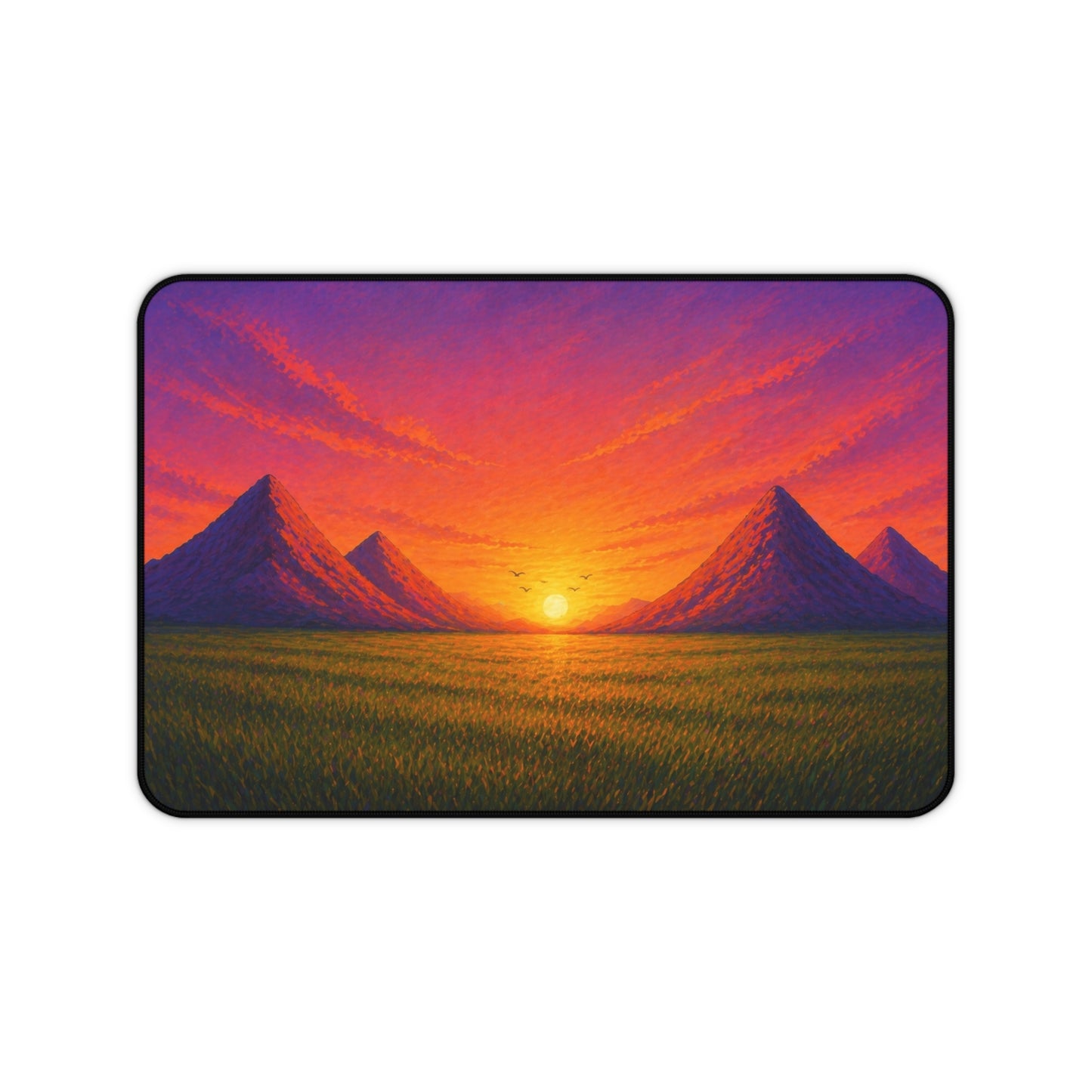 Sunset Mountains Desk Mat – Vibrant Landscape Mouse Pad for Home Office