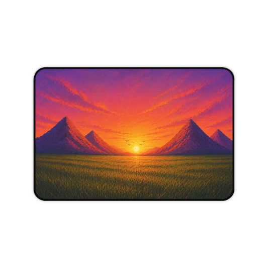 Sunset Mountains Desk Mat – Vibrant Landscape Mouse Pad for Home Office