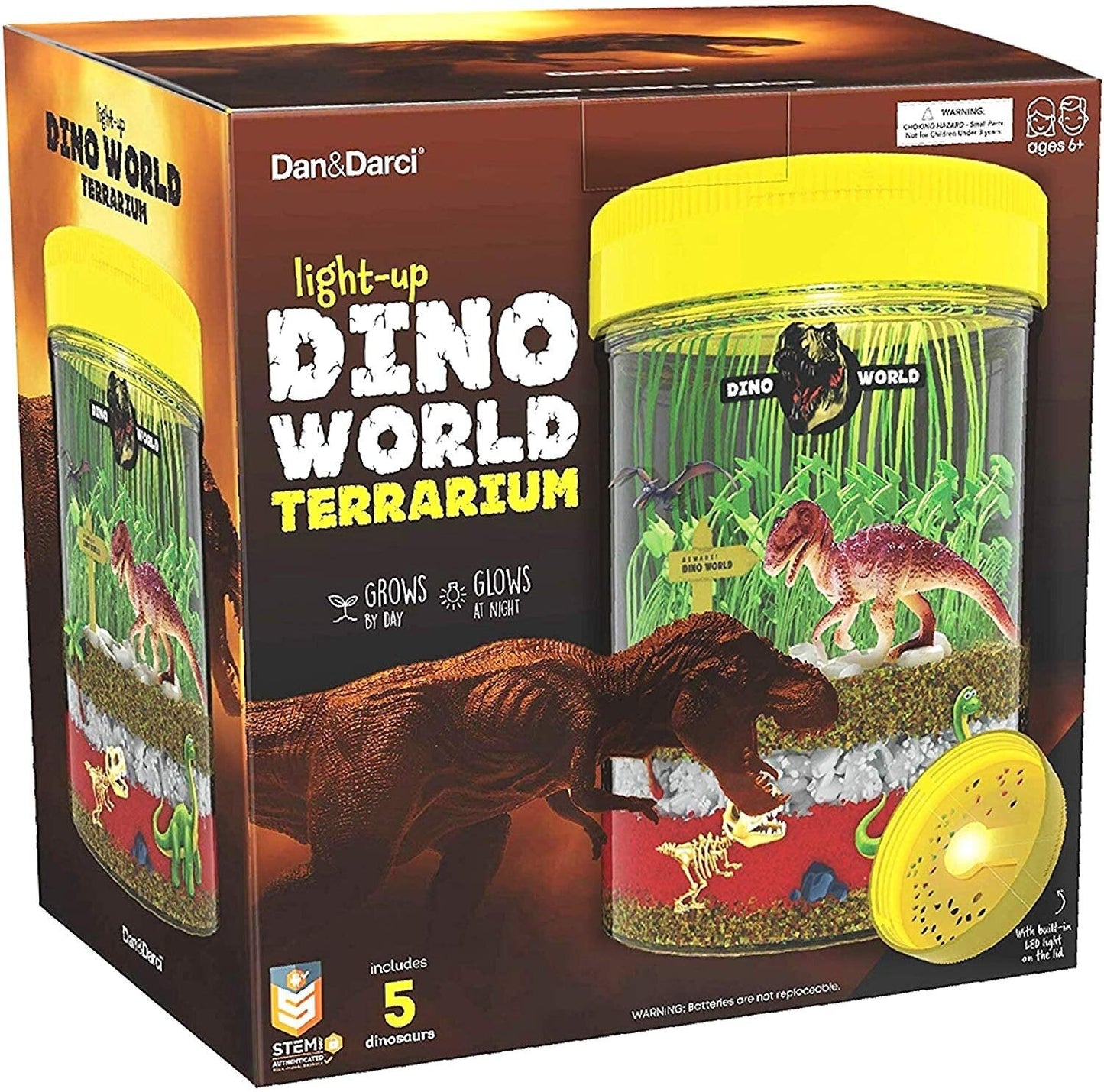 LIGHT-UP DINO WORLD TERRARIUM KIT FOR KIDS by Surreal Brands