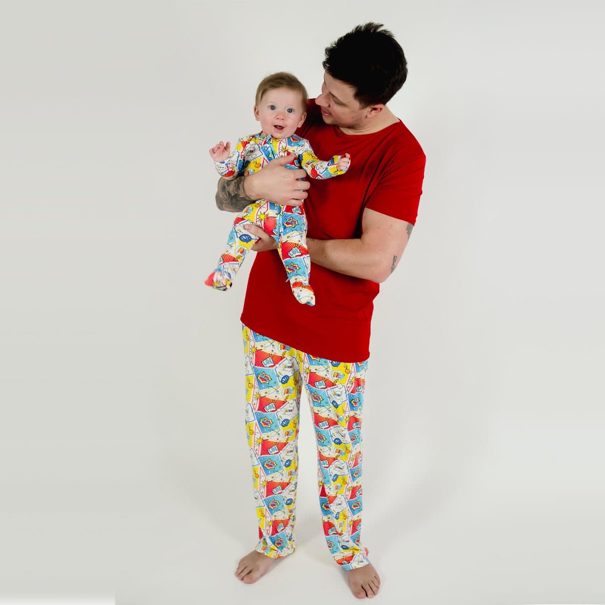 Comic Hero Bamboo Men's Pajama Set