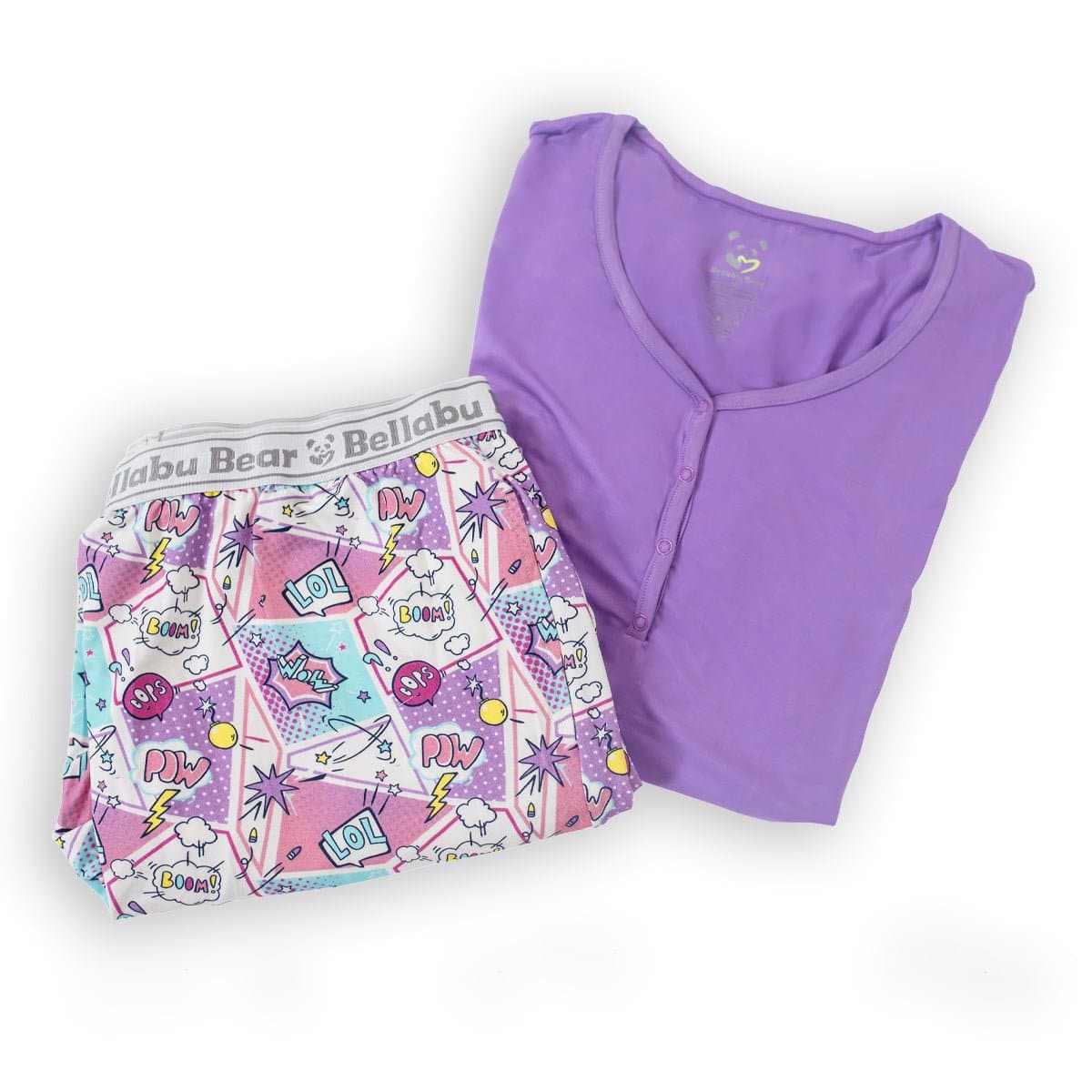 Comic Purple Bamboo Women's Pajama Set