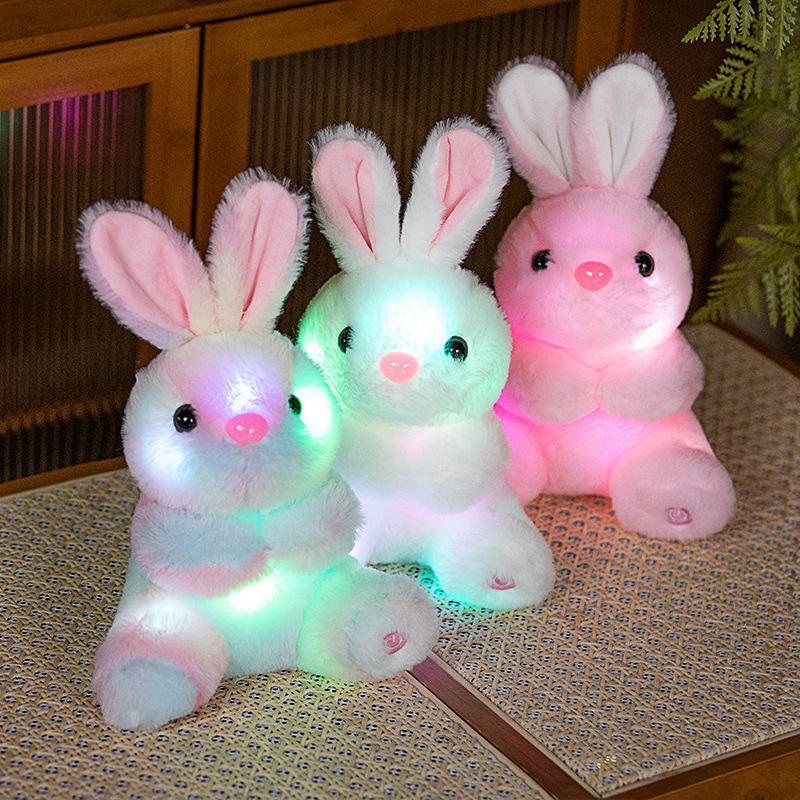 Vibrant LED Glowing Bunny Plush by Plushy Planet