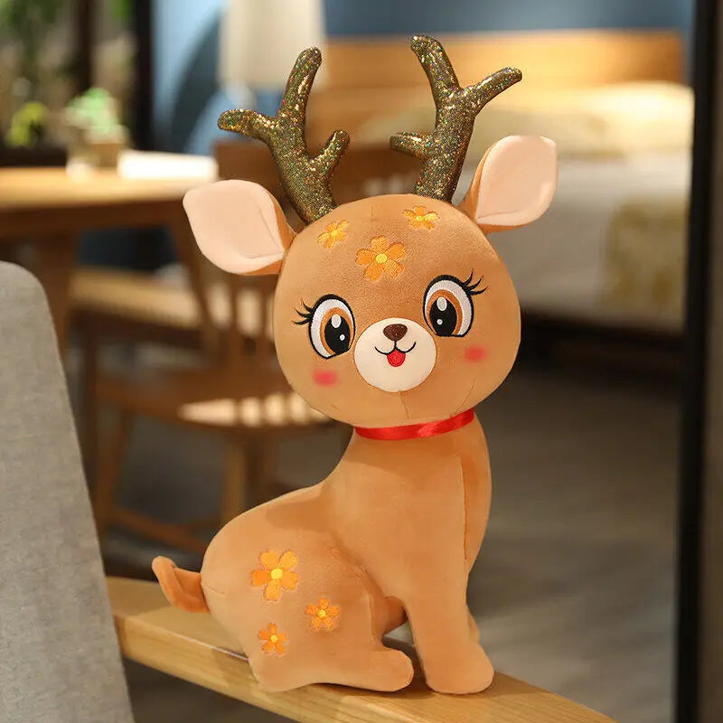 Christmas Sika Deer Plush Toy: izable, Cute, Soft, Stuffed by Plushy Planet