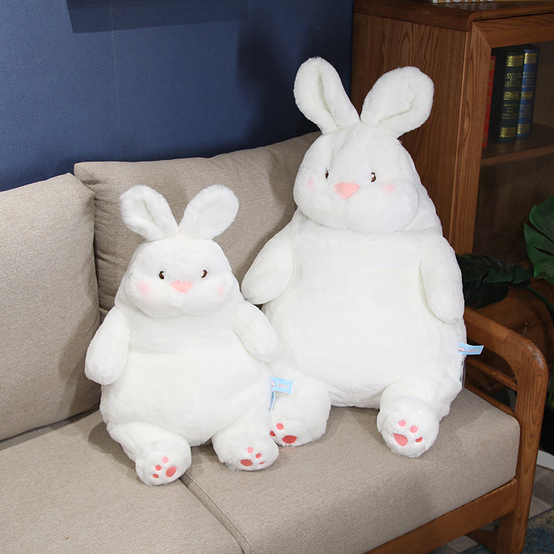 Soft White Rabbit Plush Toy by Plushy Planet