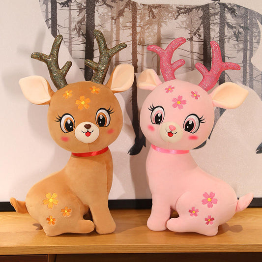 Christmas Sika Deer Plush Toy: izable, Cute, Soft, Stuffed by Plushy Planet