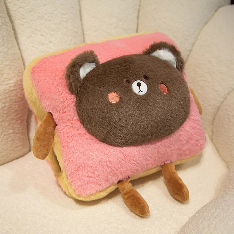 Plush Bread Sofa Cushion with Animal Head by Plushy Planet