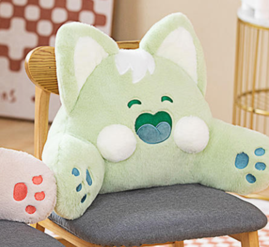 Cartoon Cat Plush: Adorable Decorative Home Pillow by Plushy Planet