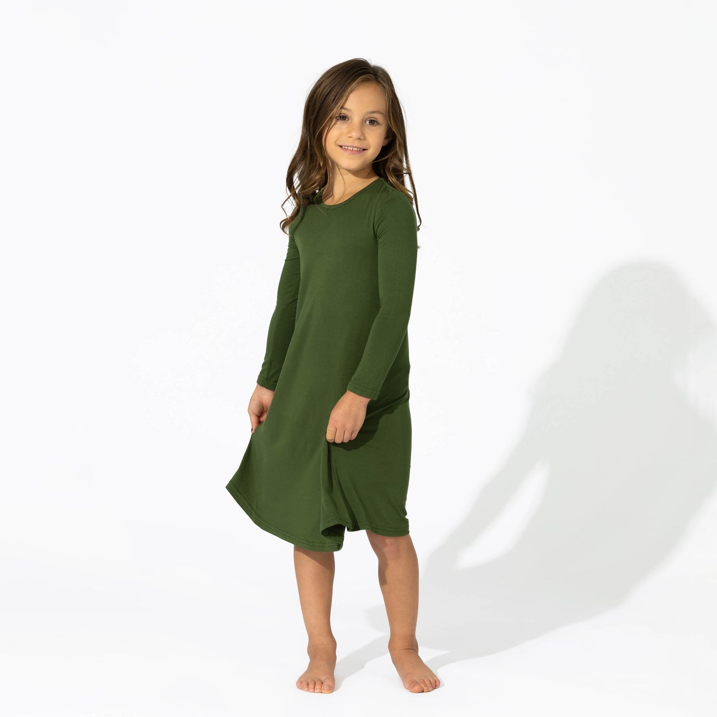 Evergreen Bamboo Girls' Long Sleeve Dress